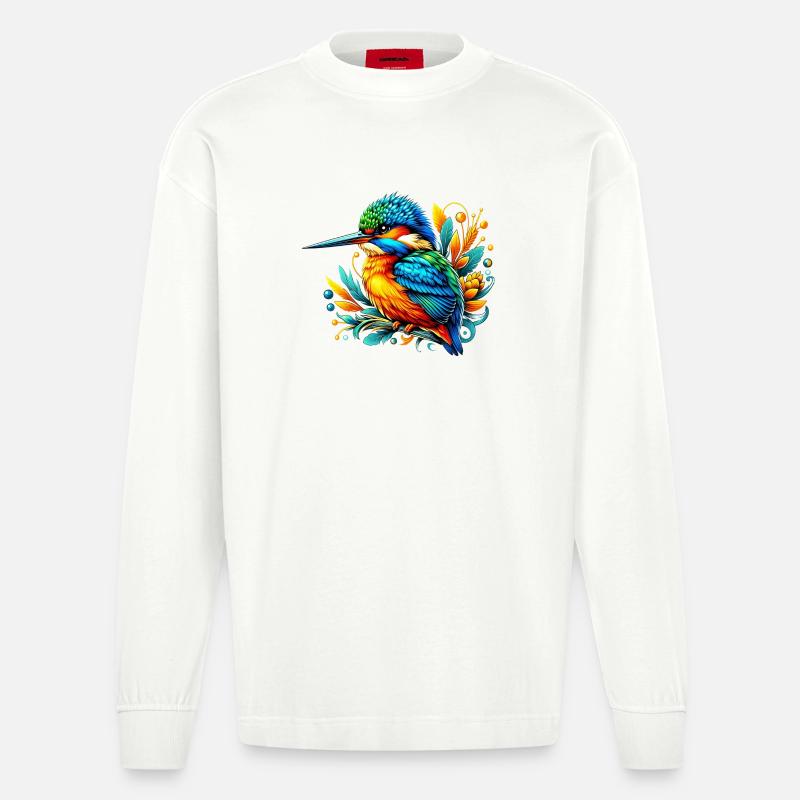 Eisvogel - Heavyweight Oversized Organic Langarmshirt Made in EU - OFF WHITE