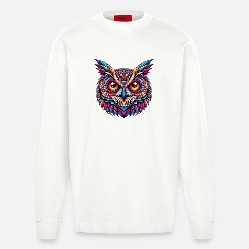 Eule - Heavyweight Oversized Organic Langarmshirt Made in EU - OFF WHITE