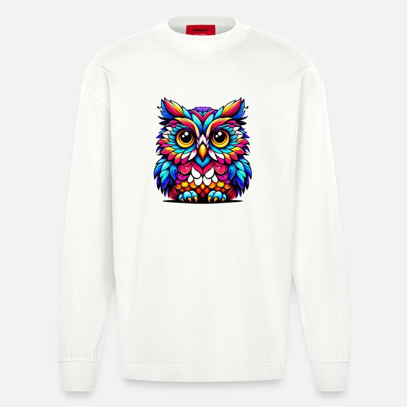 Eule - Heavyweight Oversized Organic Langarmshirt Made in EU - OFF WHITE