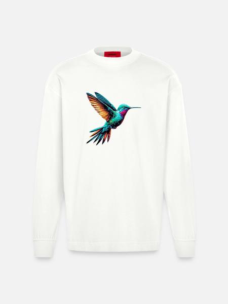 Hummingbird - Heavyweight Oversized Organic Longsleeve Shirt Made in EU - OFF WHITE