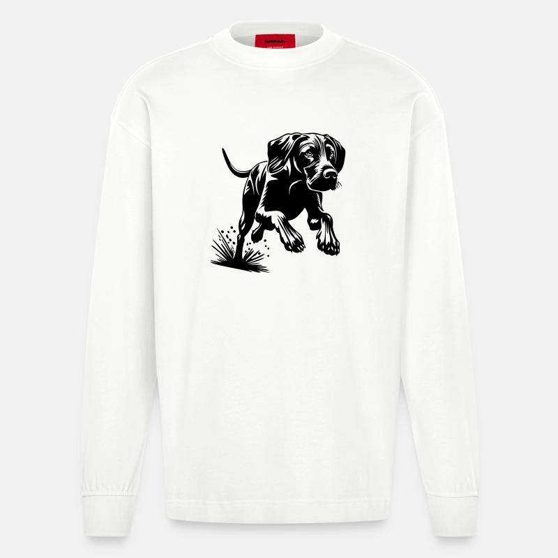 Magyar Vizsla - Heavyweight Oversized Organic Langarmshirt Made in EU - OFF WHITE