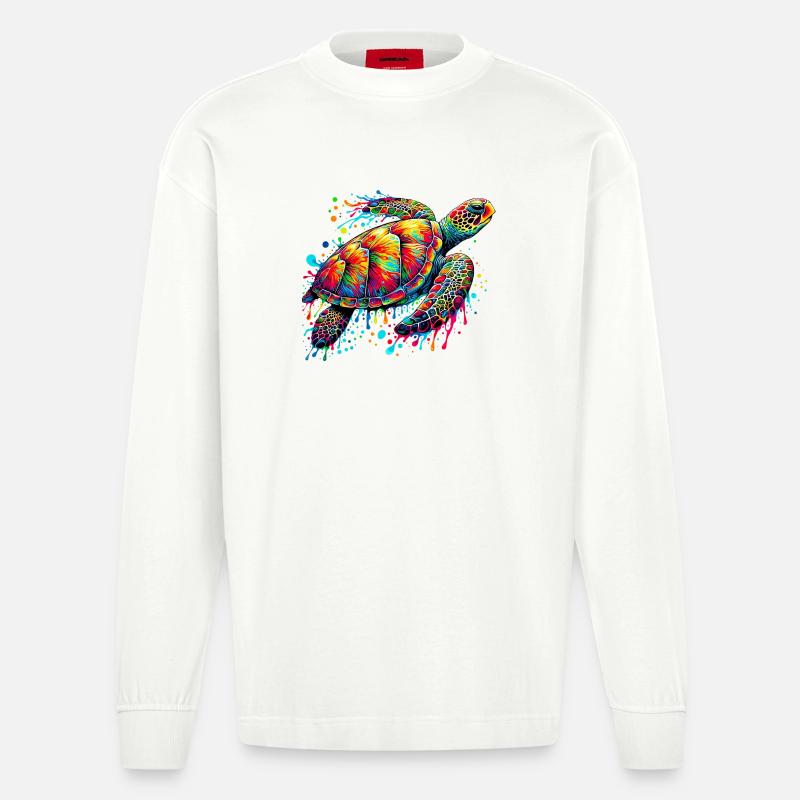 Schildkröte - Heavyweight Oversized Organic Langarmshirt Made in EU - OFF WHITE