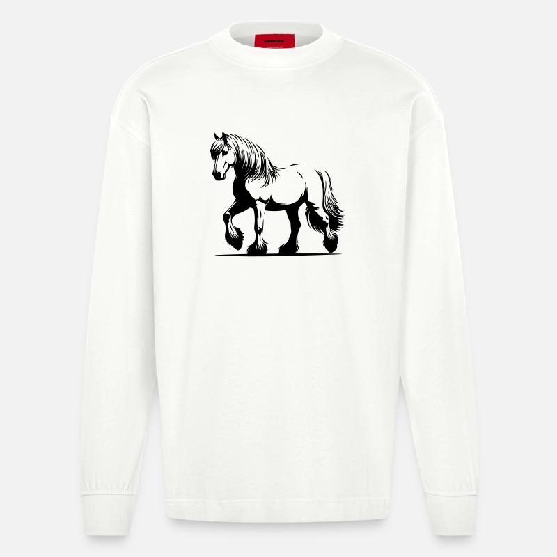 Haflinger de cheval - Manches longues bio épais oversize fabriqué en UE - OFF WHITE