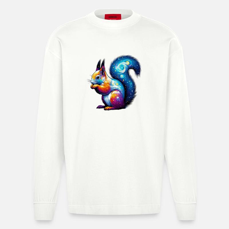 Eichhörnchen - Heavyweight Oversized Organic Langarmshirt Made in EU - OFF WHITE