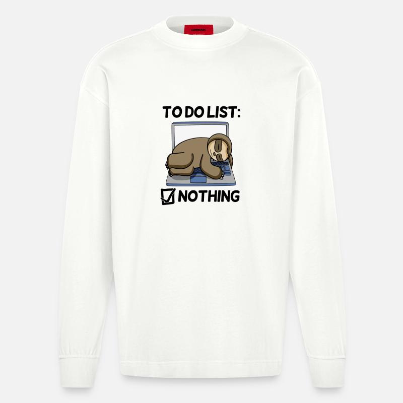 Funny Saying - Funny Sayings - Programmer - Heavyweight Oversized Organic Longsleeve Shirt Made in EU - OFF WHITE