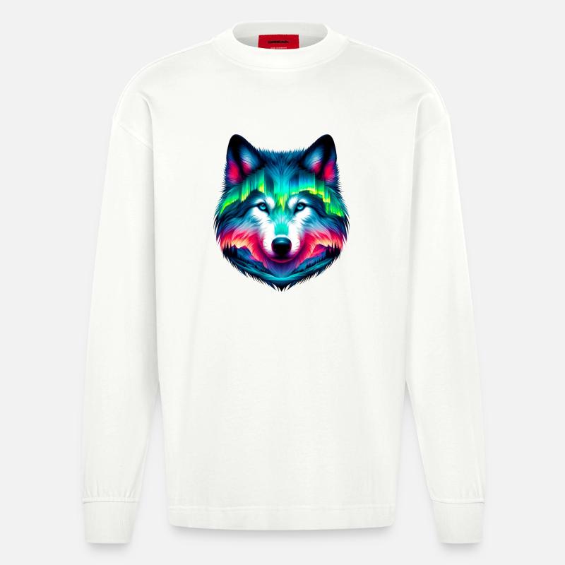 Wolf - Heavyweight Oversized Organic Langarmshirt Made in EU - OFF WHITE
