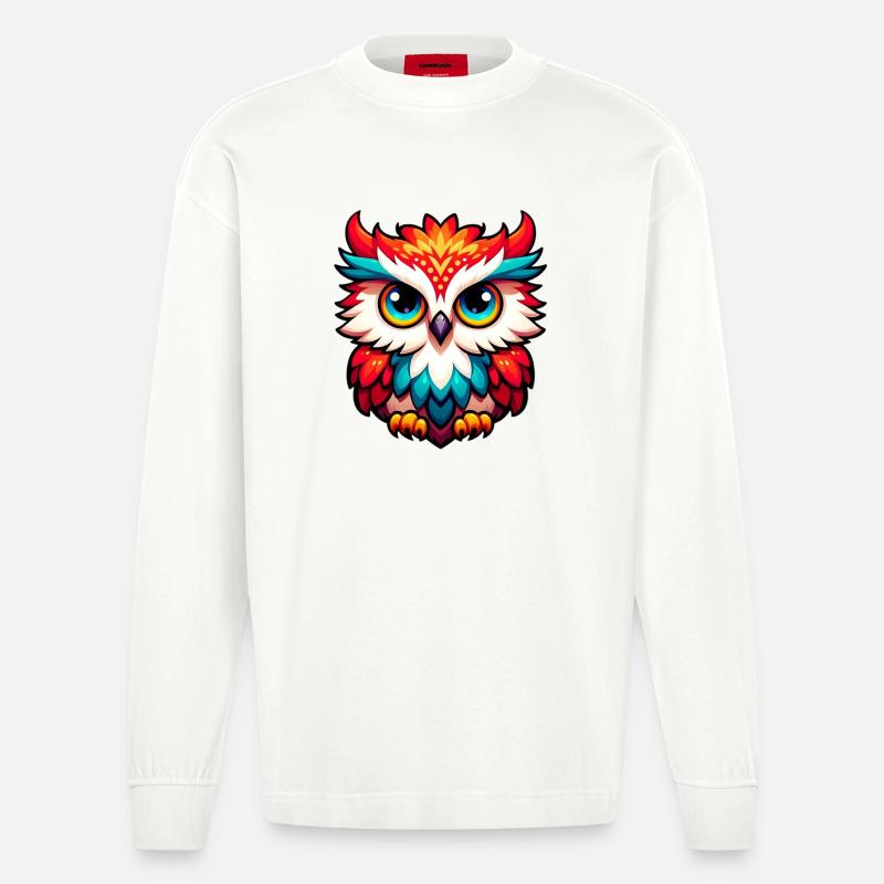 Eule - Heavyweight Oversized Organic Langarmshirt Made in EU - OFF WHITE