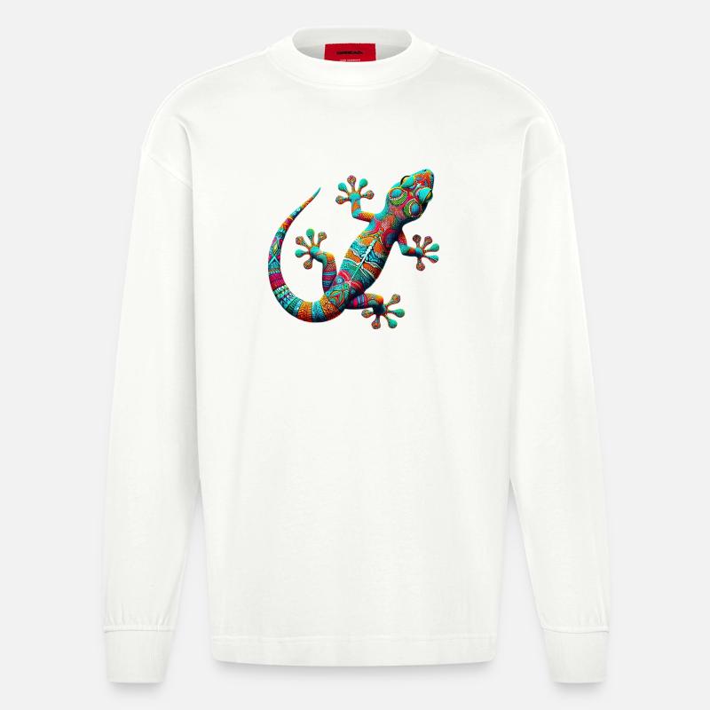 Gecko - Heavyweight Oversized Organic Langarmshirt Made in EU - OFF WHITE