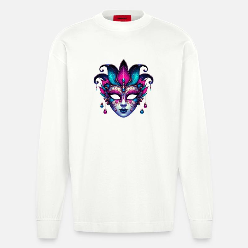 Masque du Carnaval de Venise - Manches longues bio épais oversize fabriqué en UE - OFF WHITE