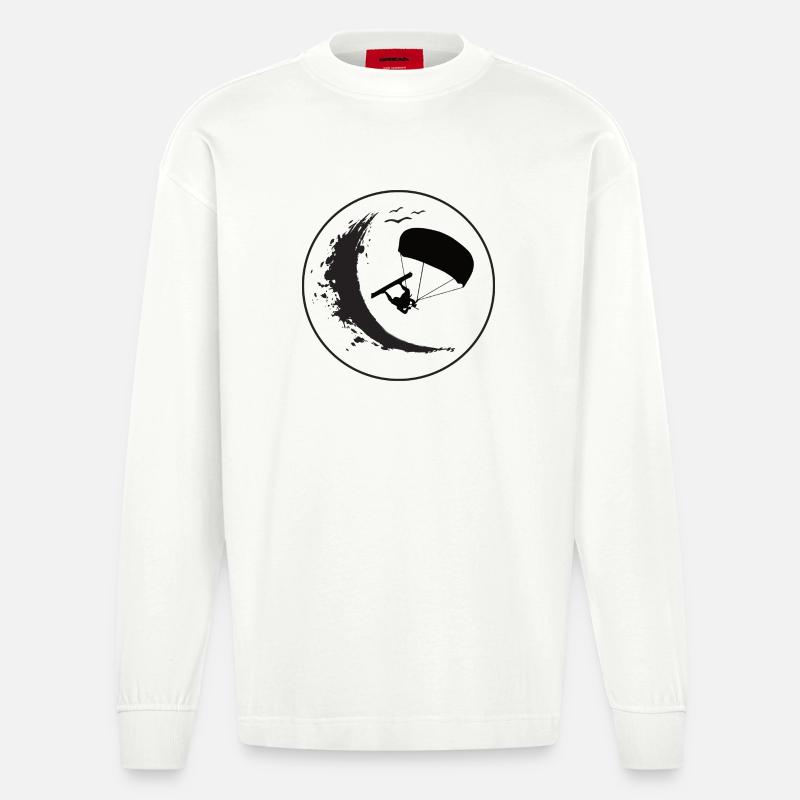 Wave Rider Eclipse - Heavyweight Oversized Organic Langarmshirt Made in EU - OFF WHITE