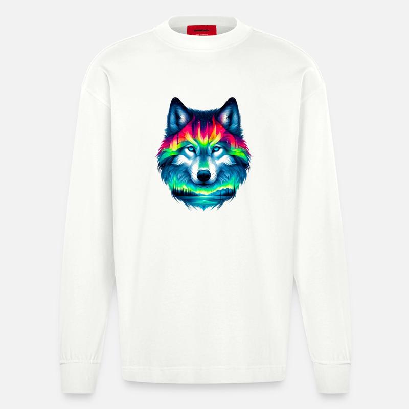 Wolf - Heavyweight Oversized Organic Langarmshirt Made in EU - OFF WHITE