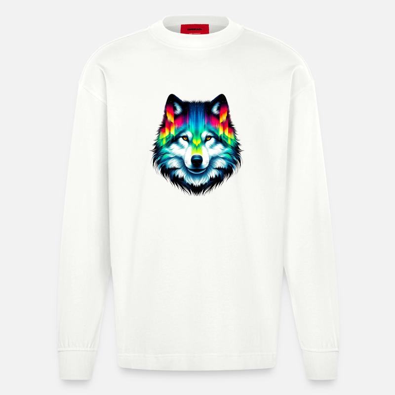 Wolf - Heavyweight Oversized Organic Langarmshirt Made in EU - OFF WHITE