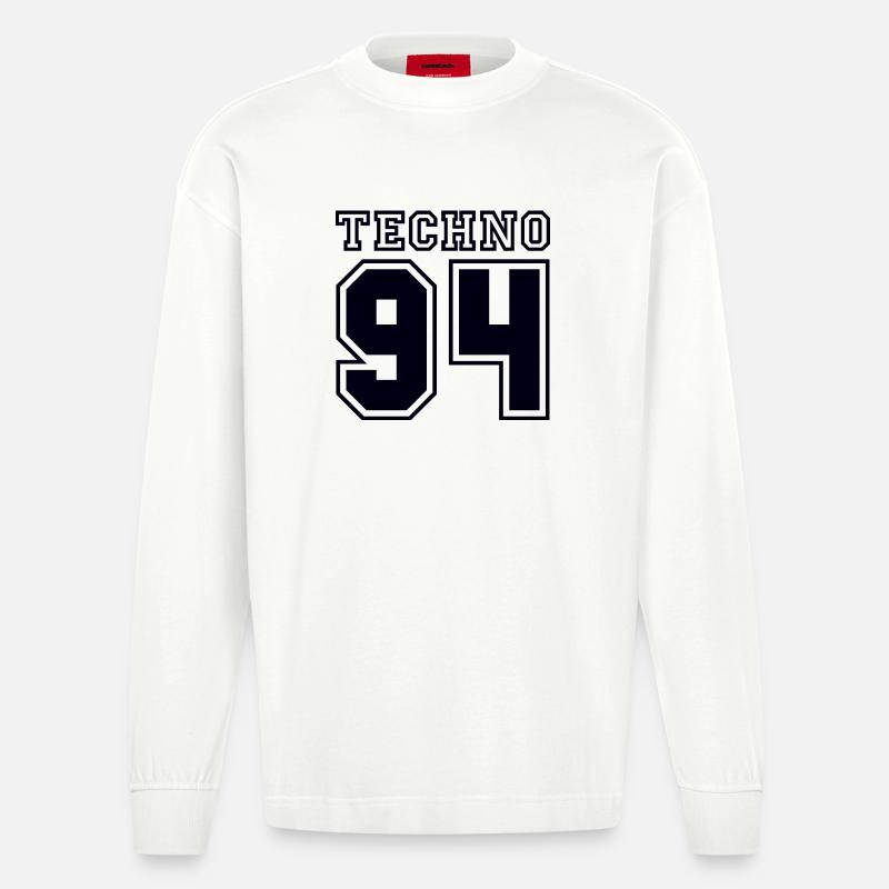TECHNO 94 - Heavyweight Oversized Organic Langarmshirt Made in EU - OFF WHITE