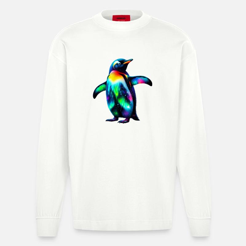 Pinguin - Heavyweight Oversized Organic Langarmshirt Made in EU - OFF WHITE