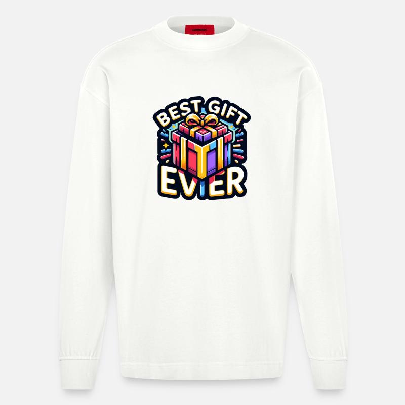 Best Gift Ever - Witzige Geschenkidee - Heavyweight Oversized Organic Langarmshirt Made in EU - OFF WHITE