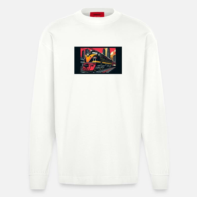 Zug 1 4 - Heavyweight Oversized Organic Langarmshirt Made in EU - OFF WHITE