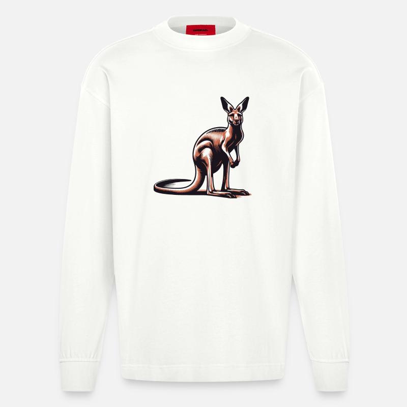 Kangourou - Manches longues bio épais oversize fabriqué en UE - OFF WHITE
