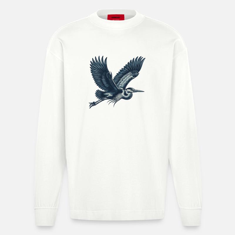 Héron - Manches longues bio épais oversize fabriqué en UE - OFF WHITE