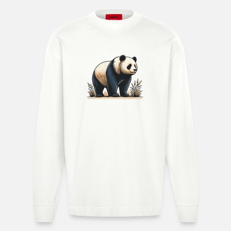 Panda - Manches longues bio épais oversize fabriqué en UE - OFF WHITE