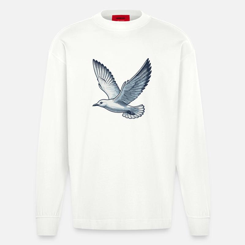 Möwe - Heavyweight Oversized Organic Langarmshirt Made in EU - OFF WHITE