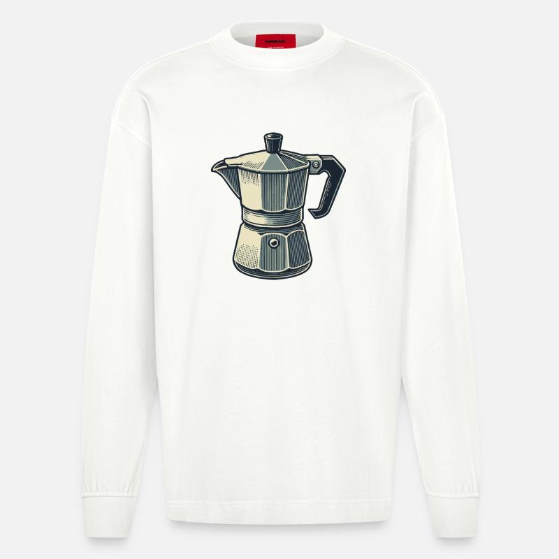 Cafetière à expresso - Manches longues bio épais oversize fabriqué en UE - OFF WHITE