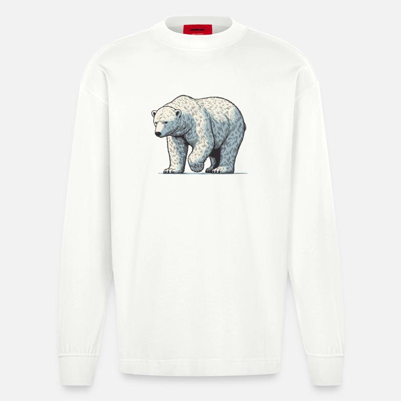 Ours blanc - Manches longues bio épais oversize fabriqué en UE - OFF WHITE