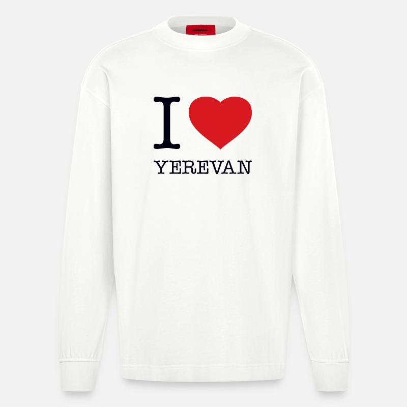 J’AIME EREVAN EREVAN, ARMÉNIE, Arménie - Manches longues bio épais oversize fabriqué en UE - OFF WHITE