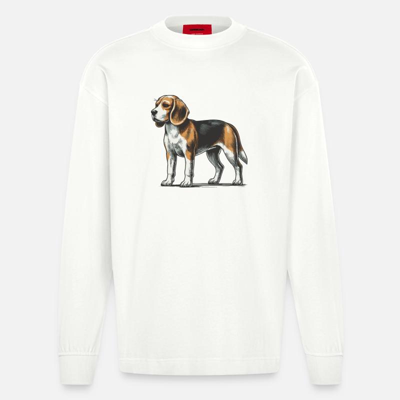 Beagle - Heavyweight Oversized Organic Langarmshirt Made in EU - OFF WHITE