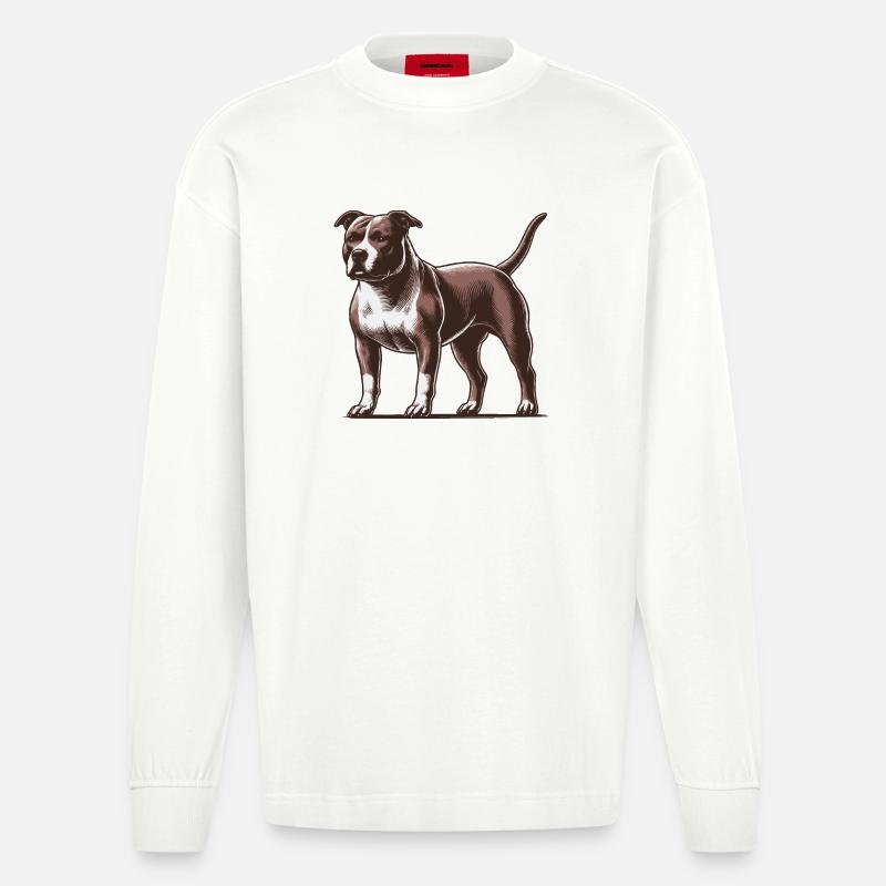 Pitbull - Heavyweight Oversized Organic Langarmshirt Made in EU - OFF WHITE