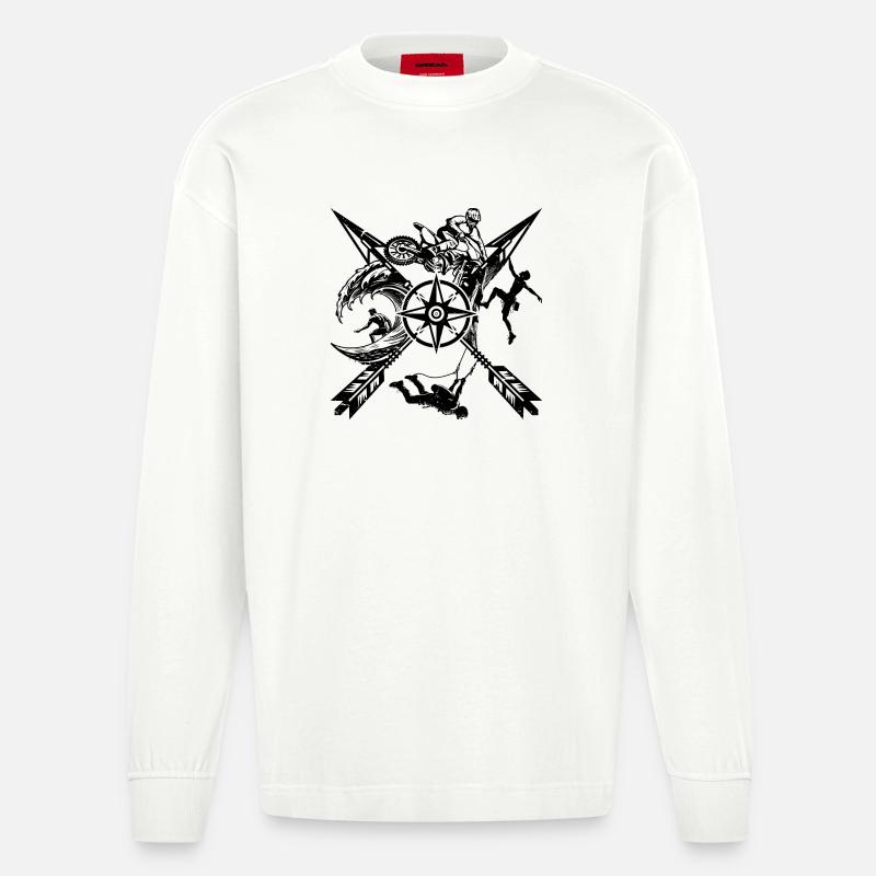 Bitte laden Sie das Designbild hoch - Heavyweight Oversized Organic Langarmshirt Made in EU - OFF WHITE