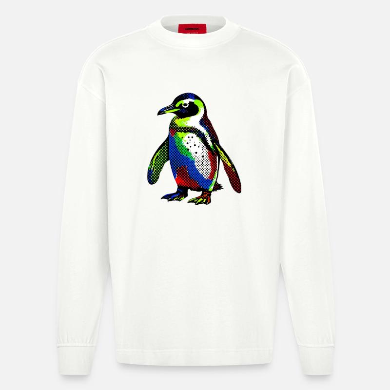 Pinguin - Heavyweight Oversized Organic Langarmshirt Made in EU - OFF WHITE