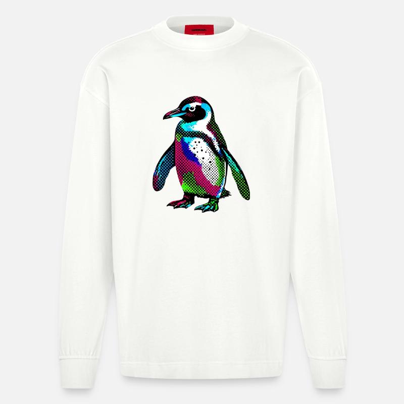 Pinguin - Heavyweight Oversized Organic Langarmshirt Made in EU - OFF WHITE