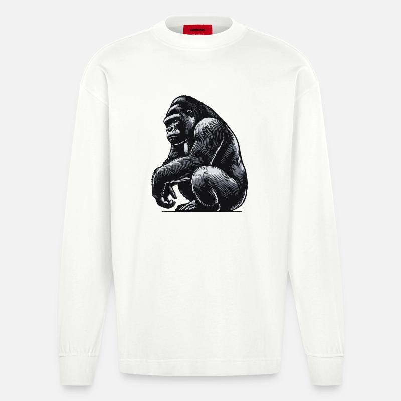 Gorilla - Heavyweight Oversized Organic Langarmshirt Made in EU - OFF WHITE