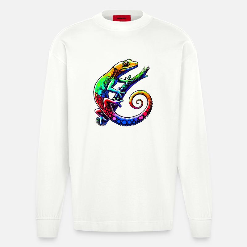 Gecko - Heavyweight Oversized Organic Langarmshirt Made in EU - OFF WHITE
