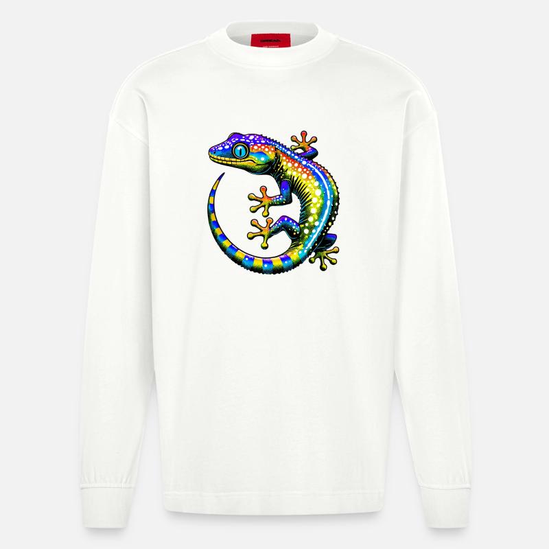 Gecko - Heavyweight Oversized Organic Langarmshirt Made in EU - OFF WHITE