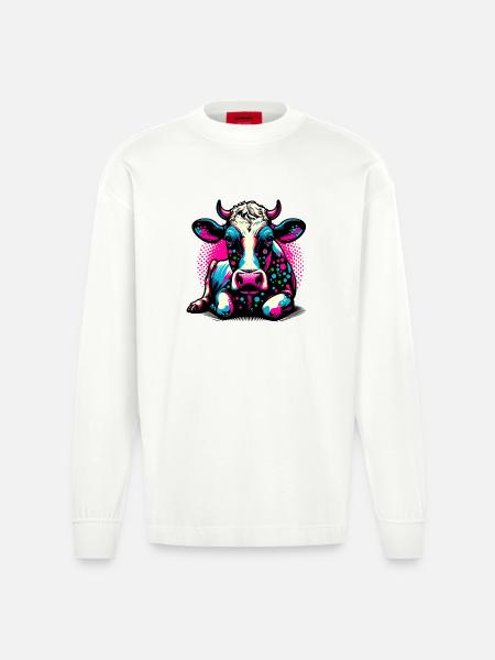 Cow - Heavyweight Oversized Organic Longsleeve Shirt Made in EU - OFF WHITE