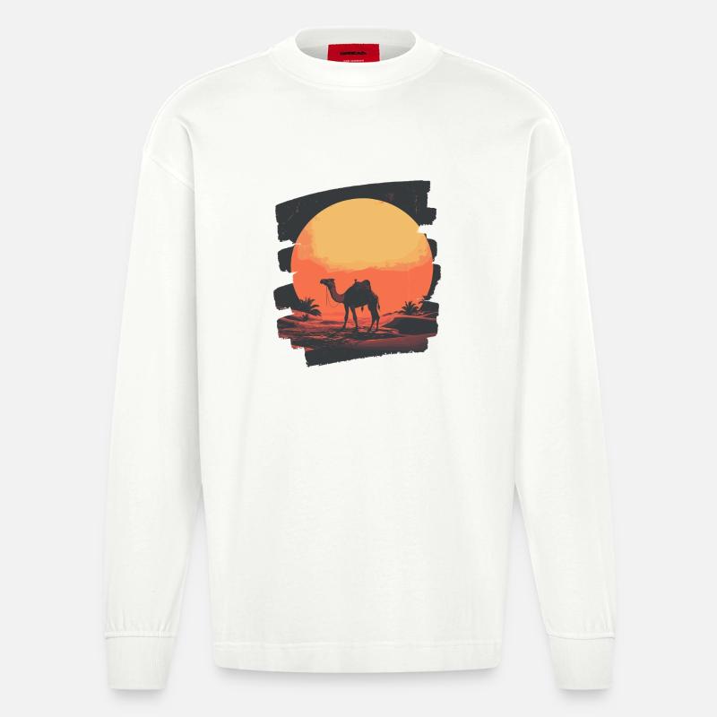 Kamel - Heavyweight Oversized Organic Langarmshirt Made in EU - OFF WHITE