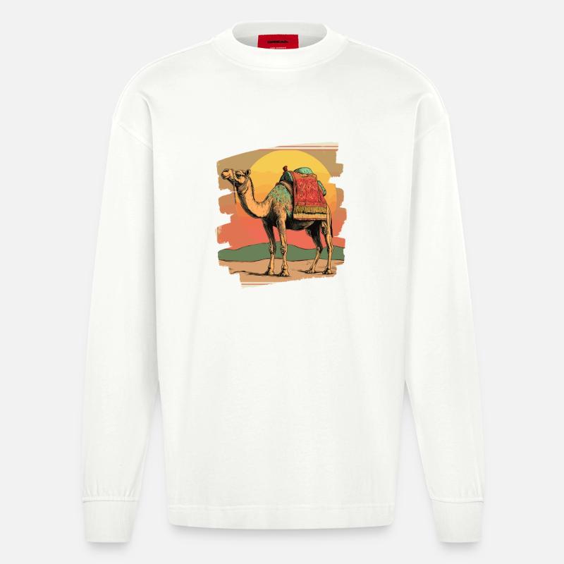 Kamel - Heavyweight Oversized Organic Langarmshirt Made in EU - OFF WHITE
