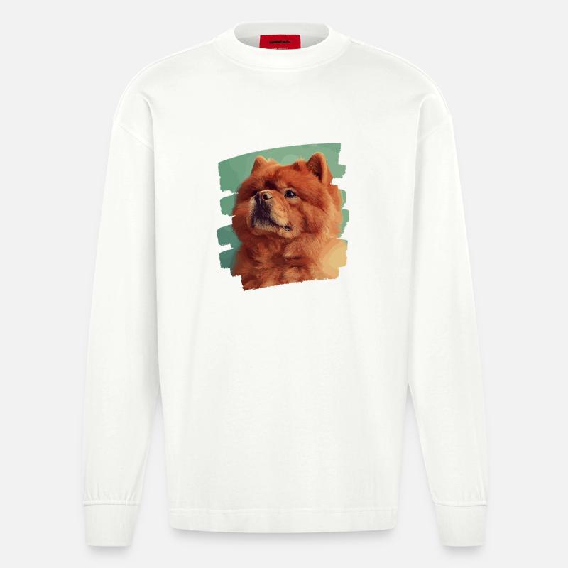 Chow Chow - Heavyweight Oversized Organic Langarmshirt Made in EU - OFF WHITE