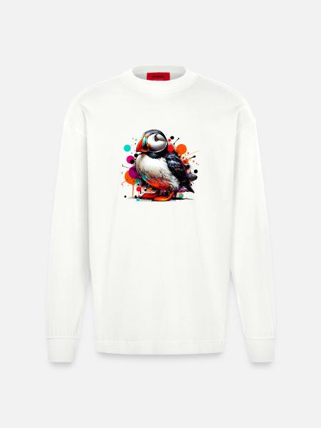 Macareux - Manches longues bio épais oversize fabriqué en UE - OFF WHITE