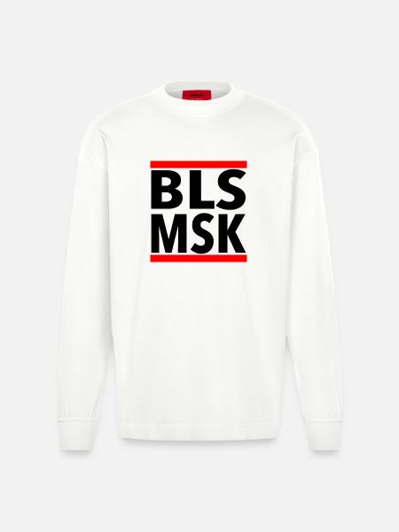 BLSMSK Motiv - Heavyweight Oversized Organic Langarmshirt Made in EU - OFF WHITE