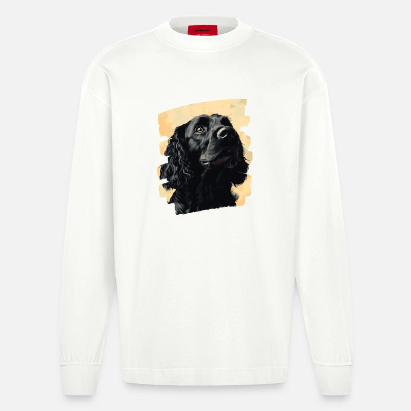 Cocker Spaniel - Manches longues bio épais oversize fabriqué en UE - OFF WHITE