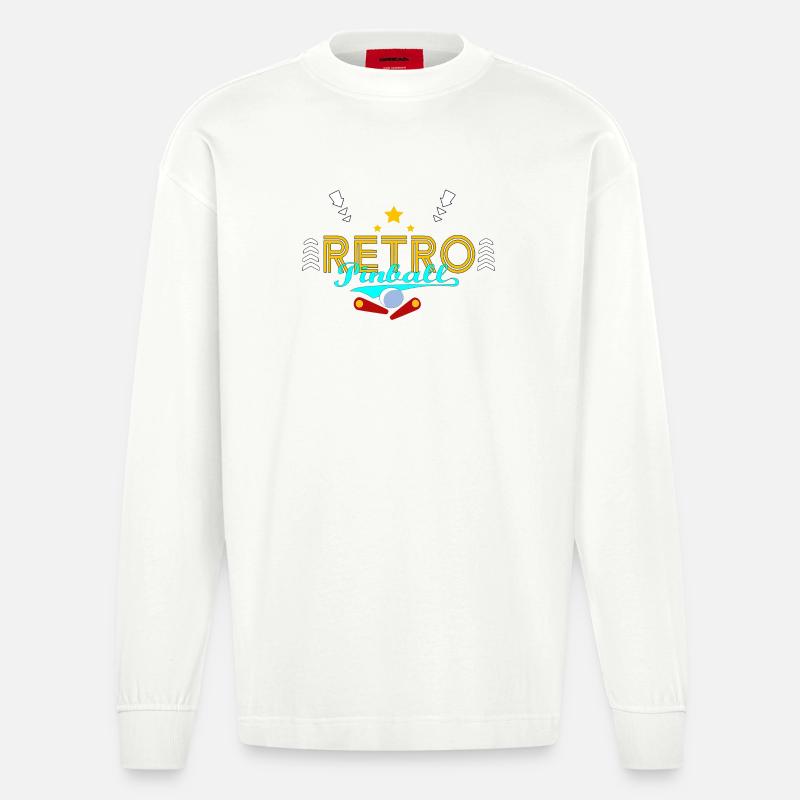 Retro-Flipper - Heavyweight Oversized Organic Langarmshirt Made in EU - OFF WHITE