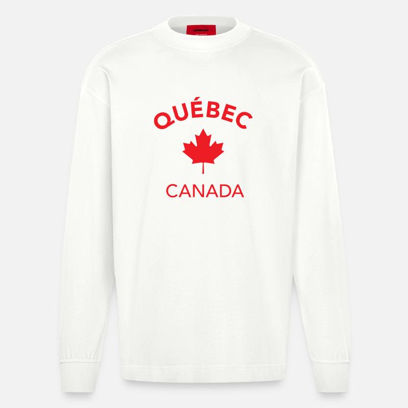 QUEBEC CANADA - Heavyweight Oversized Organic Langarmshirt Made in EU - OFF WHITE