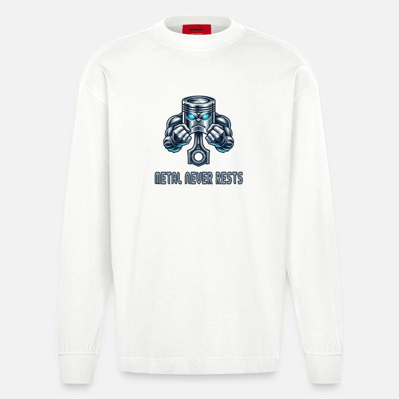 Conception de puissance du piston - Manches longues bio épais oversize fabriqué en UE - OFF WHITE