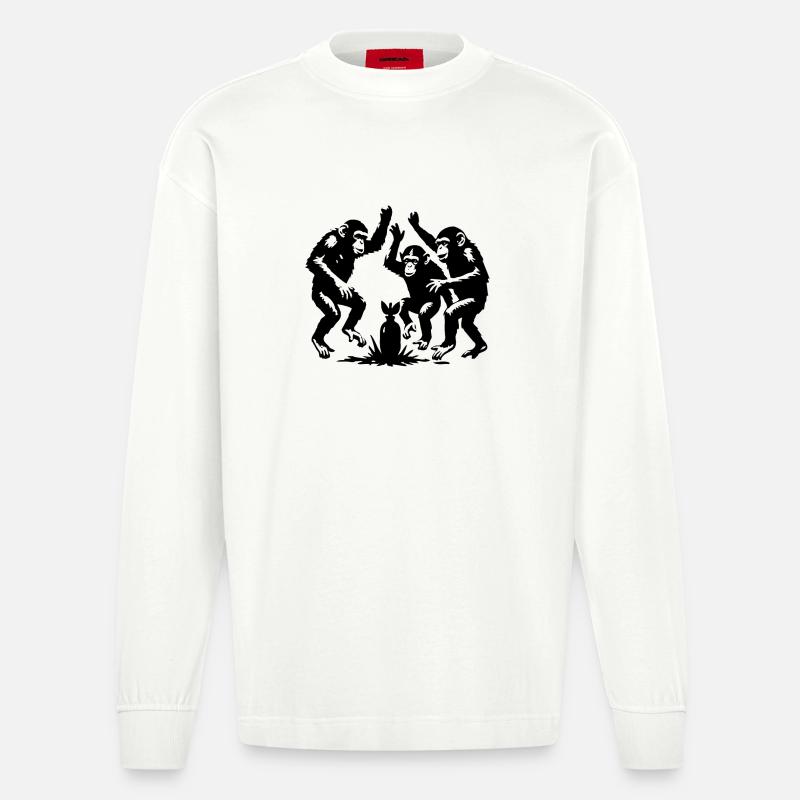 The Money Danc, themonkeydance.de, Affentanz - Heavyweight Oversized Organic Langarmshirt Made in EU - OFF WHITE