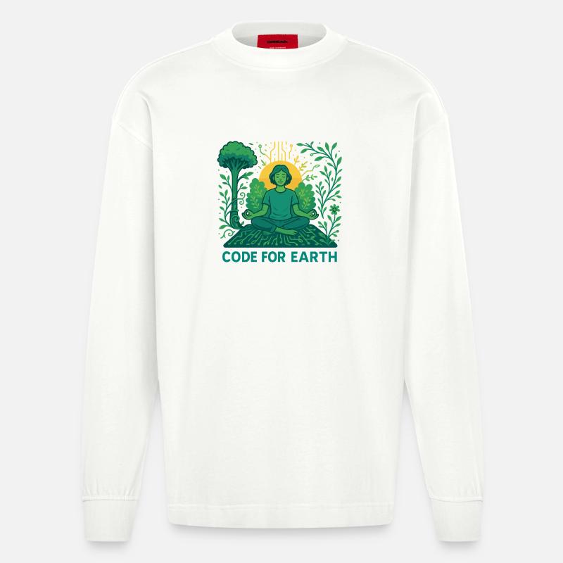 Code for Earth - Heavyweight Oversized Organic Langarmshirt Made in EU - OFF WHITE