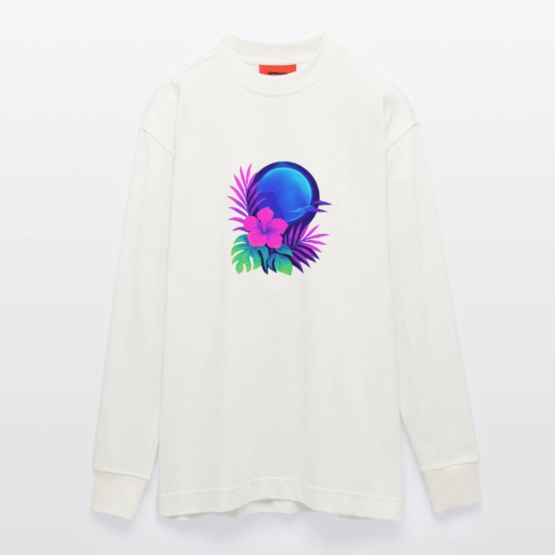 Neon Tropic Moon Heavyweight Oversized Organic Langarmshirt Made in EU