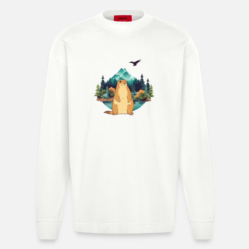 Marmotte - Manches longues bio épais oversize fabriqué en UE - OFF WHITE