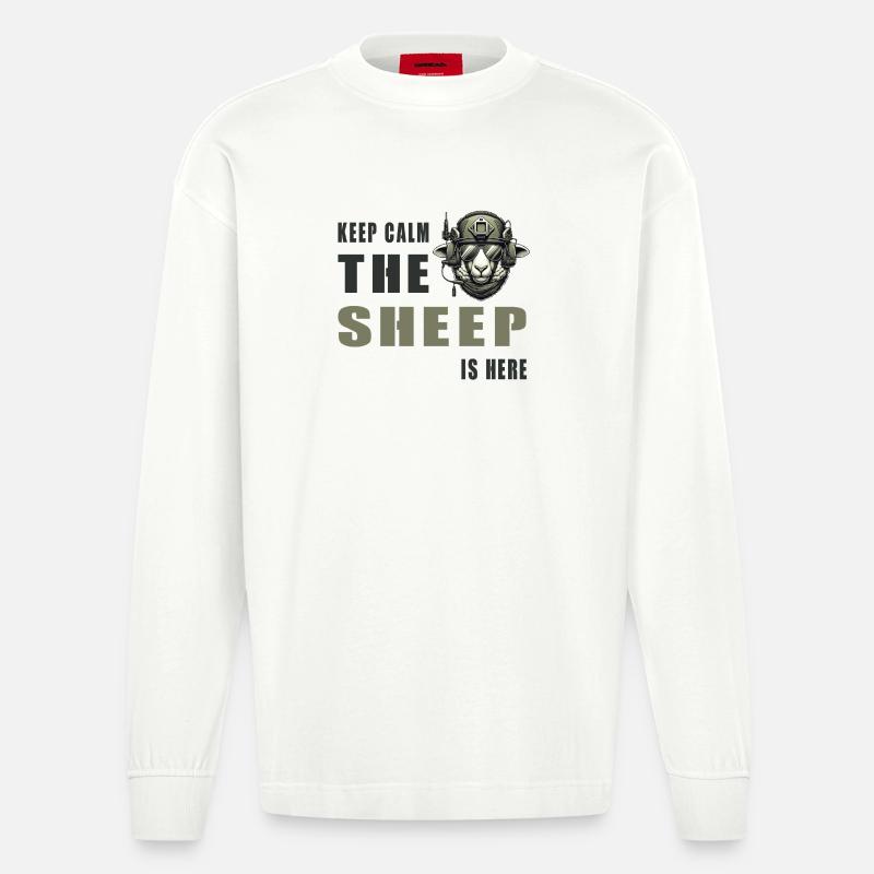 Mouton – Conception Keep Calm - Manches longues bio épais oversize fabriqué en UE - OFF WHITE
